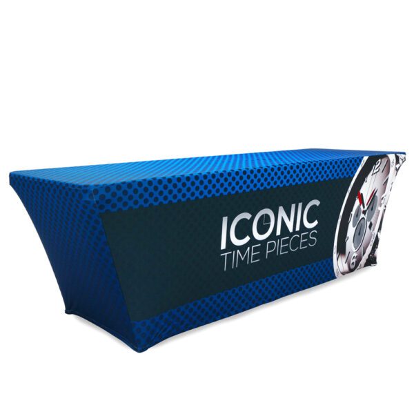 8 ft. Stretch Table Throw 3-sided or 4 sided with Custom Print - Image 3