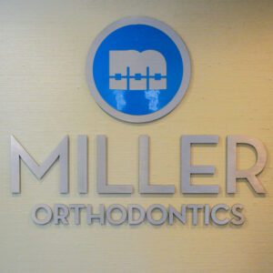 Miller-Orthodontics-Stainless-Steel-3D-Laser-Cut-Standoff-Sign-1